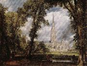 John Constable View of Salisbury Cathedral Grounds from the Bishop's House oil painting picture wholesale